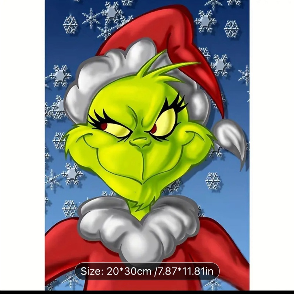 Diamond Art Painting Set With 5 D Grinch  Head